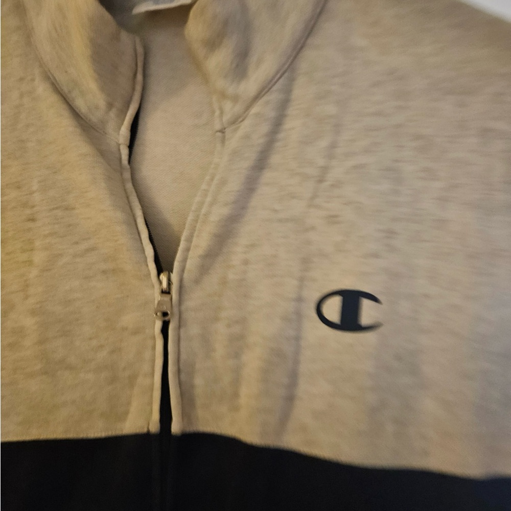 Champion Gray and Black Zip Up Sweater